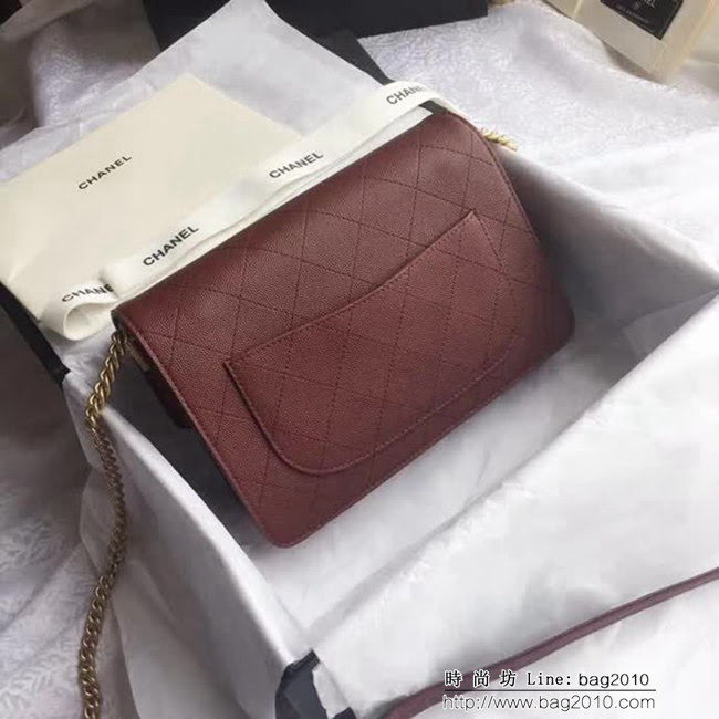 香奈兒CHANEL 57562 2018最新款 進口牛皮顆紋正品打版 DSC1608